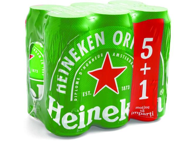Bere Lager Blonda Heineken Doza 6x0.5L