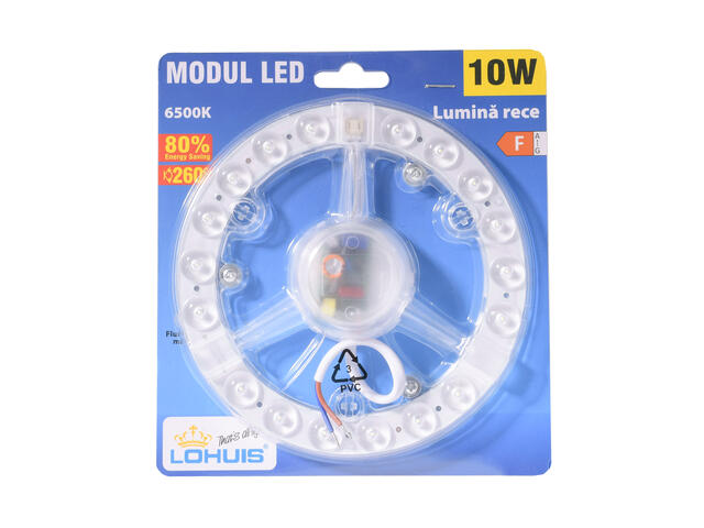 Modul LED circular Lohuis, driver inclus, 10W, lumina rece, 160 mm