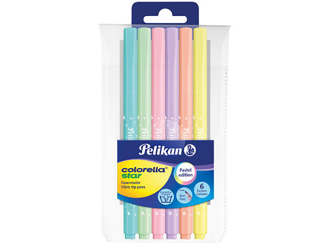 Set carioci Pelikan Colorella Star C302, 6 culori pastel