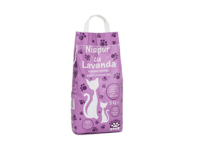 Asternut ecologic pentru pisici Nisipur cu Lavanda, 5 kg