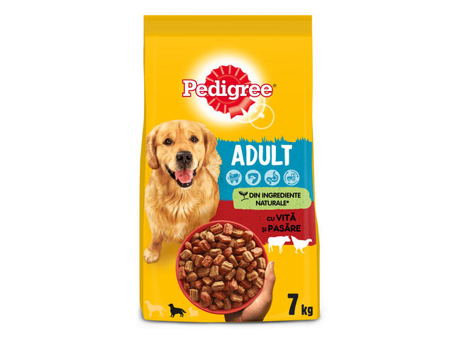 Pedigree adult Hrana uscata cu vita&pasare pentru caini 7 kg