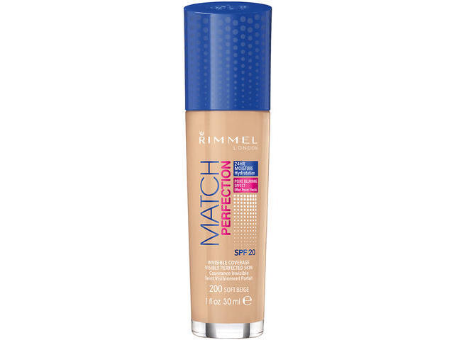 Fond de ten Rimmel Match Perfection  - 200 Soft Beige, 30 ML