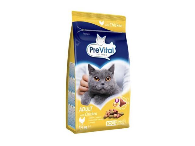 Prevital Hrana Uscata Pentru Pisici Adulte Cu Pui 1,4 Kg