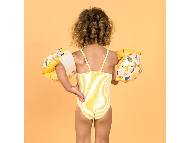 Costum întreg înot Imprimeu Roz Fete  - 103-112cm 4-5A