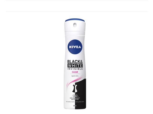 Antiperspirant Deo Nivea Invisible Clear Black White 150Ml