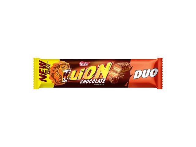 Baton cu interior cu caramel si napolitana, cu ciocolata cu lapte Lion, 60 g