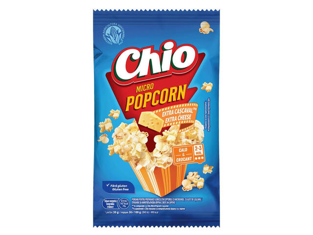 Popcorn cu extra cascaval, pentru microunde, Chio, 80 g