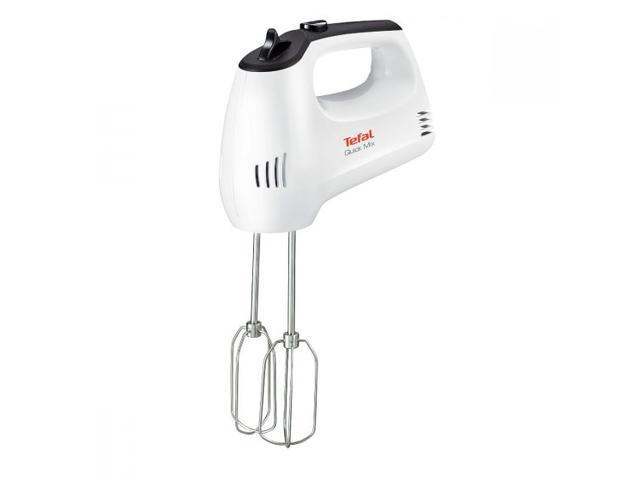 Mixer de mana Tefal HT310138, 300W, 5 Viteze, Functie Turbo, 2 Accesorii pentru aluat, 2 teluri, Alb