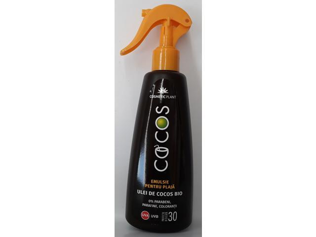 Lotiune spray pentru protectie solara cu ulei de cocos BIO SPF 30, 200 ml Cosmetic Plant