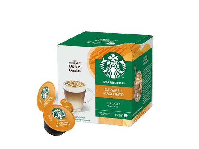 Starbucks Caramel Macchiato by NESCAFE Dolce Gusto cafea prajita si macinata cutie 12 capsule 127.8 g
