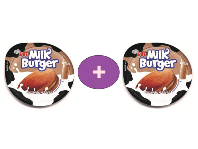 Desert Milk Burger cacao si lapte ETI 35 g, a 2 a bucata la -30%