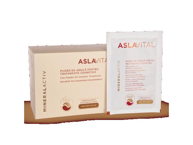 Pudra de argila Aslavital pentru tratamente cosmetice, set 10 plicuri