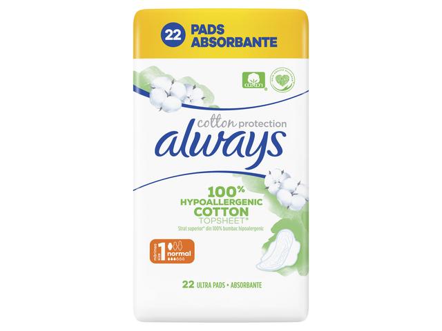 Absorbante Naturals Cotton Protection Ultra Normal 22buc Always