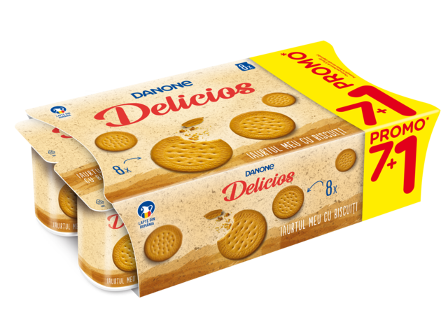 Iaurt Delicios biscuiti 8 x125g Danone