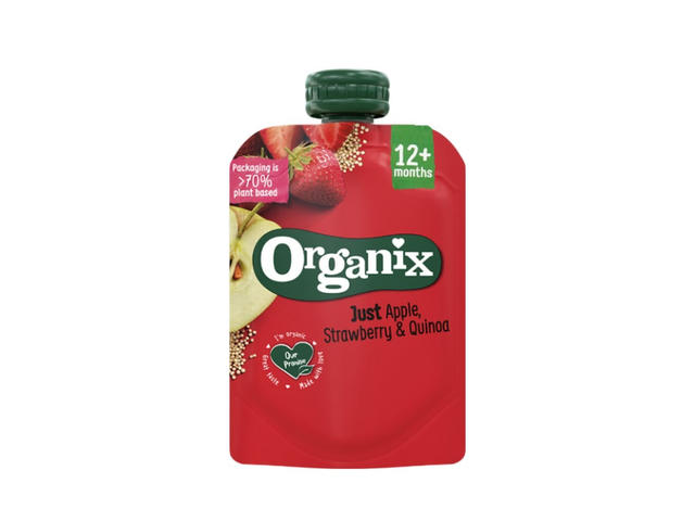 Piure de mere, capsuni si quinoa Organix, 12+, 100g