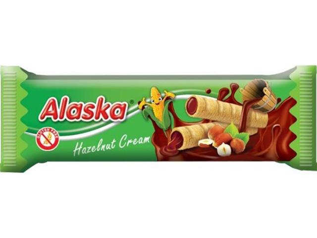 Alaska Rulouri din porumb umplute cu crema cu aroma de alune de padure x 18 g