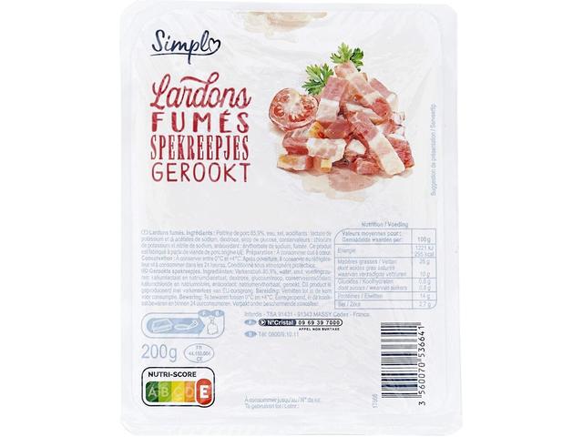 Bacon afumat bucati Simpl 200 g