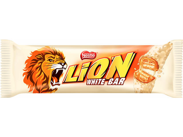 Baton cu caramel, napolitana, cereale & glazura ciocolata alba White Lion 42 g