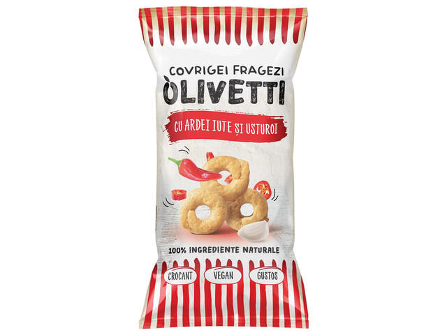 Covrigei cu ardei iute si usturoi Olivetti, 100 g