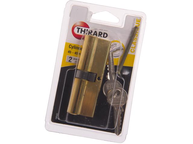 Cilindru Europrofile dublu, alama, 45 x 45 mm