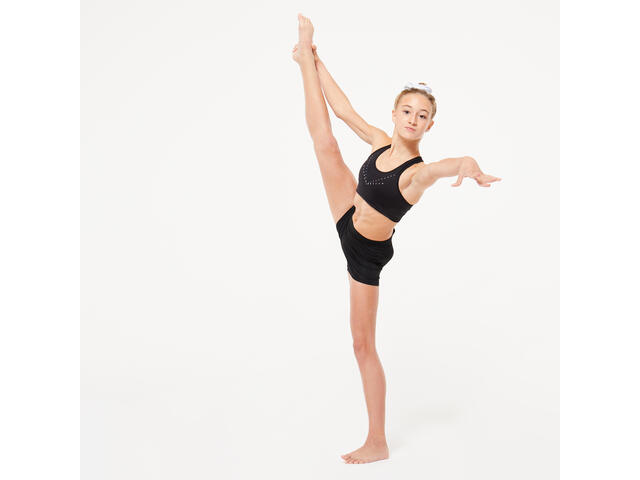 Pantalon scurt 100 Gimnastică Negru Fete   - 10-11 y/a / 141-150 cm