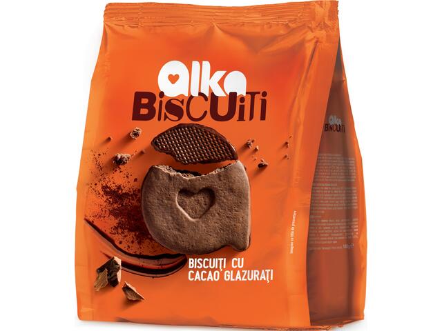 Alka Biscuiti cu cacao, glazurati (27%) 180G