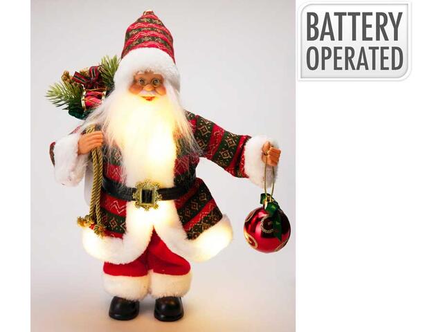 Figurina Mos Craciun Led 30Cm Rosu