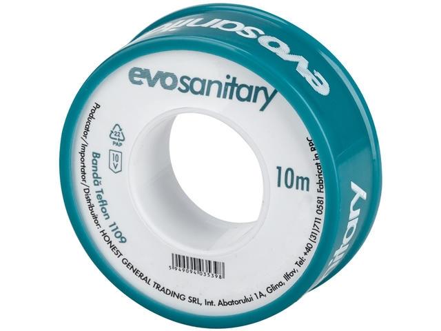 Banda de etansare EvoTools, PFTE, 12 mm x 10 m, 0.1 mm