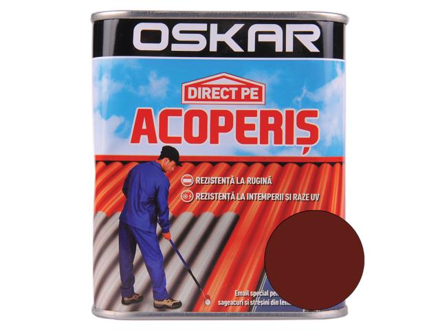 Vopsea Oskar Direct pe acoperis, maro roscat, exterior, 0.75 l