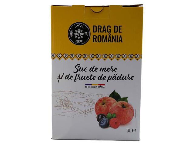 Suc natural de Mere si fructe de padure Drag de Romania 3L