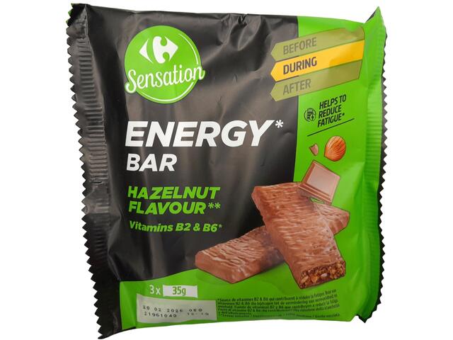 Batoane cu cereale, cu ciocolata si alune Carrefour Sensation 3x35g
