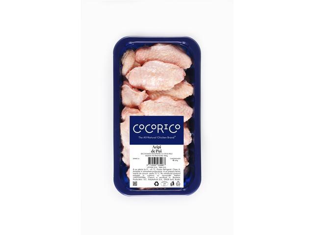 Portii Cocorico Aripi de pui sectionate mid & prime cu os si piele per bucata 630G