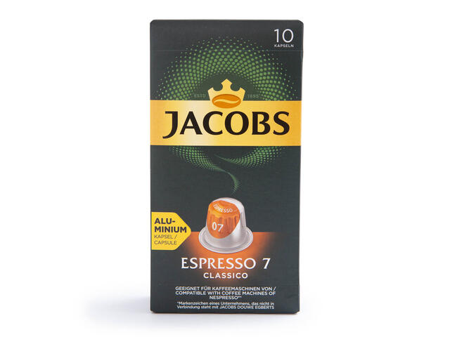 Cafea capsule Jacobs Espresso Classico 7, 10 bauturi x 40 ml, compatibile cu sistemul Nespresso Original®*, 52 g