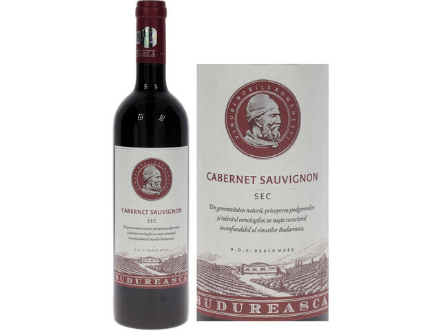 Budureasca Cabernet Sauvignon vin rosu sec 14% alcool 0.75 l