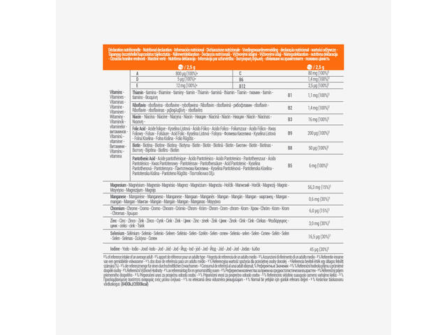 Multivitamine cu aromă naturală de portocale fără zahăr - 30 comprimate