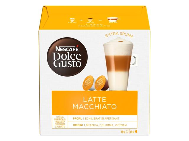 Cafea Capsule Nescafé Dolce Gusto Latte Macchiato, 8 Bauturi, 16Bucati, 183.2G