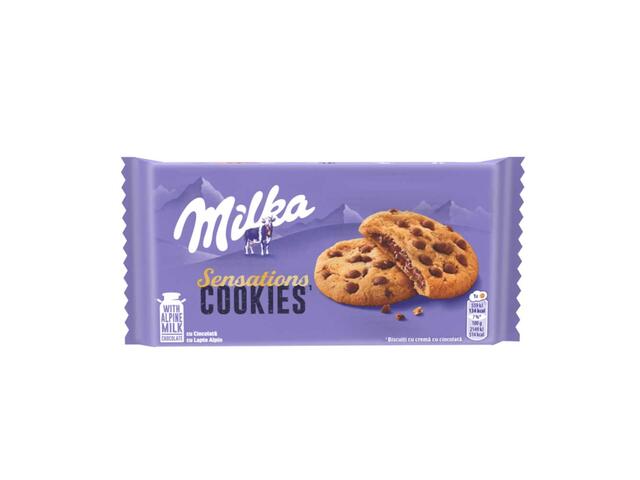 Milka Cookies Sensations Biscuiti cu Interior de ciocolata 156g