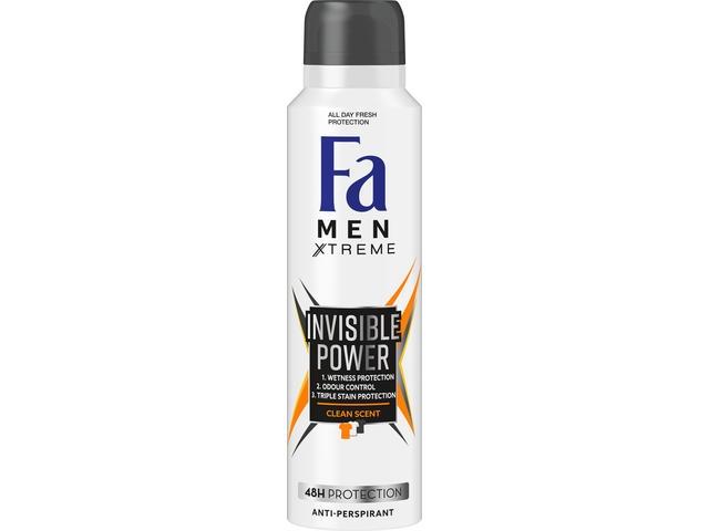 Deodorant Spray Anti-Perspirant Fa Men Xtreme Invisible Power, 150ML