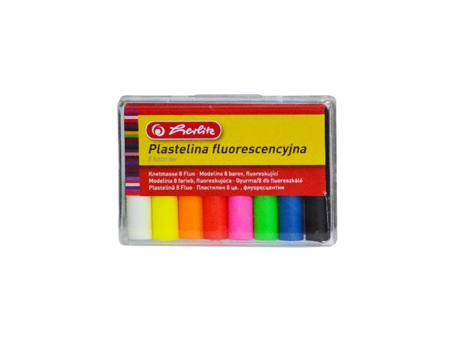 Plastilina Herlitz, fluorescenta, 8culori/set