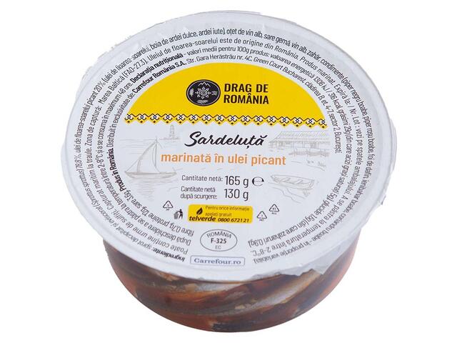 Sardeluta marinata in ulei picant 165 g Drag de Romania