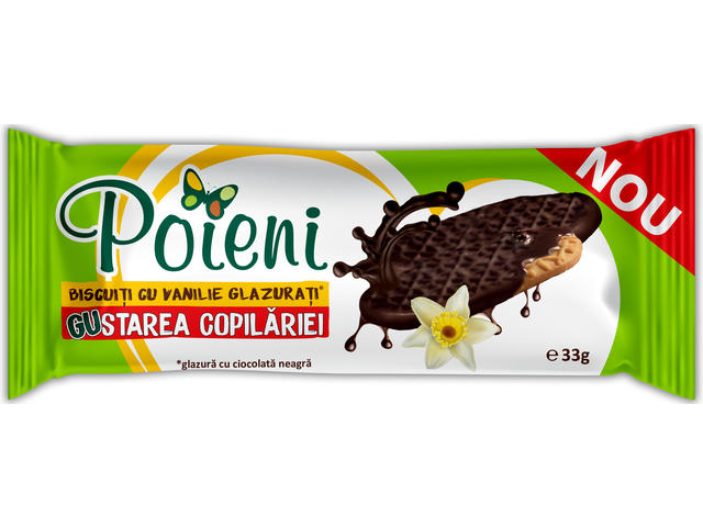 Biscuiti Glazurati Vanilie 33G Poieni