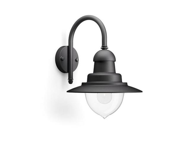 Aplica tip felinar pentru exterior Philips Raindrop, 1xE27, max 60W, IP44, 381x300x428mm, Negru