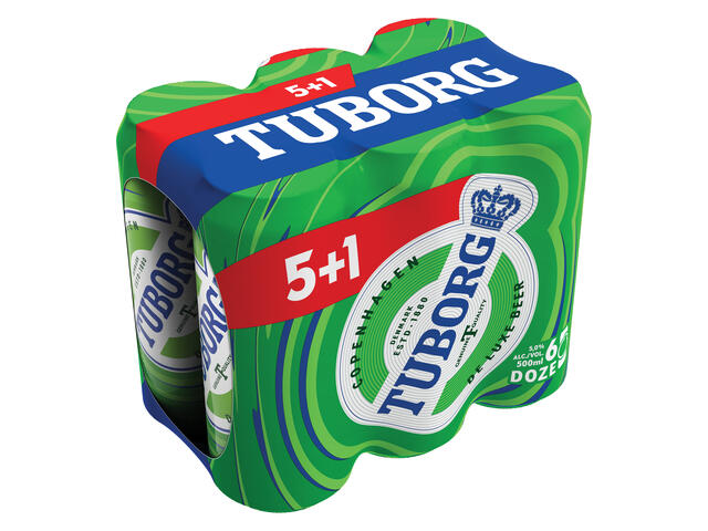 Tuborg Bere Pachet Doza 0.5L 5+1