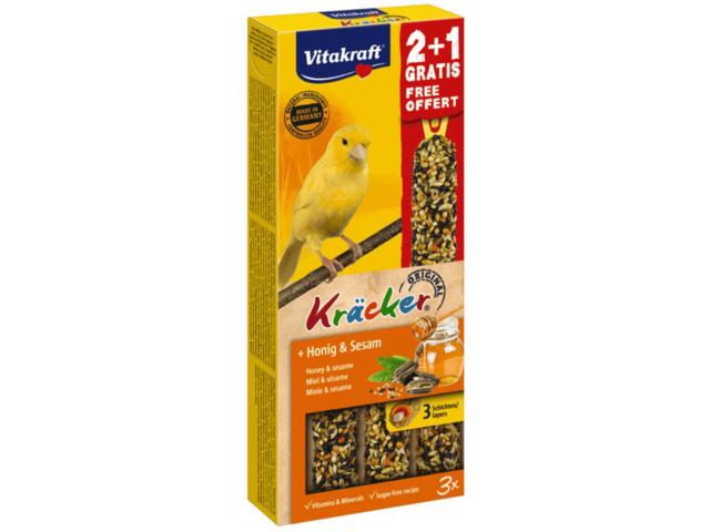 Baton pentru canari Vitakraft Kracker Miere & Susan 60gr+30gr Gratis