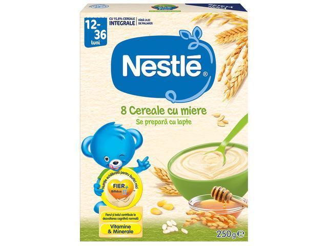 Cereale Nestle® 8 Cereale cu Miere, 250g, de la 12 luni