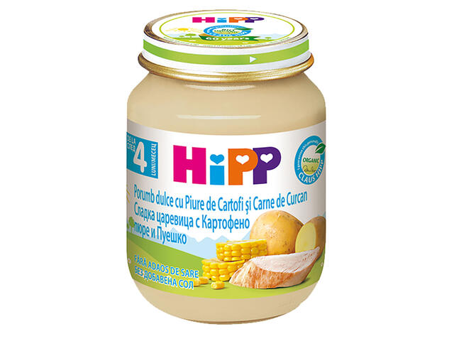 Meniu eco Hipp curcan, porumb si cartofi 125g