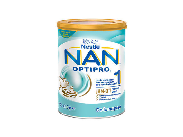 Nan 1 Optipro HM-O Formula de lapte Premium, +0 luni, 400 g, Nestle