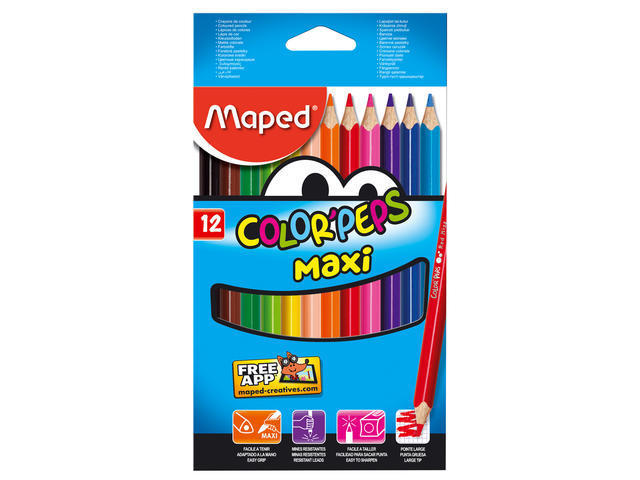 Creioane colorate Maped maxi, 12 culori