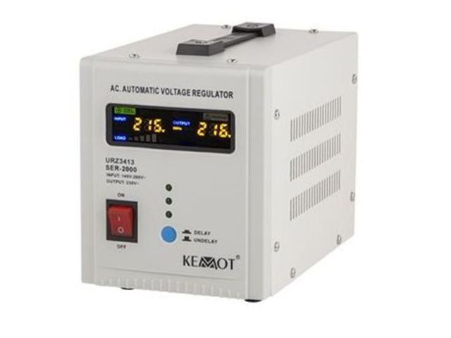 Stabilizator tensiune automat Kemot URZ3413, afisaj LED, Randament 98%, 2000VA (Alb)