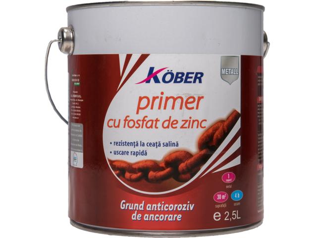 Grund pentru metal, Kober Primer, interior/exterior, rosu oxid,2,5 L